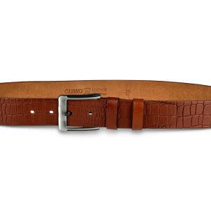 Guard 4,5 cm Manda Derisi Kroko Baskı Spor Erkek Kemeri
